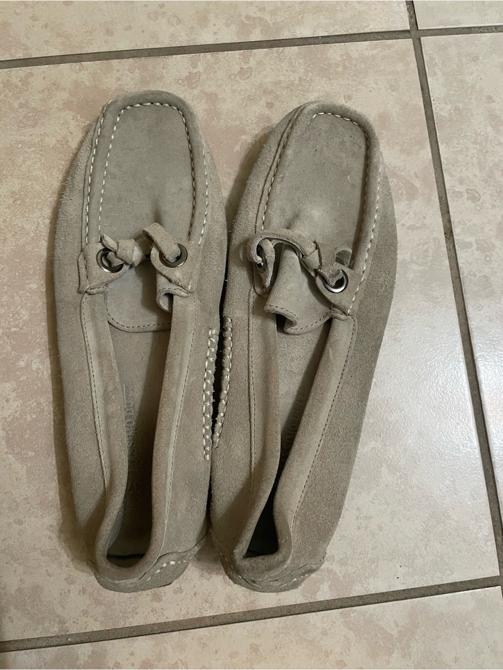 Massimo Dutti Suede Slip-On Loafers in Light Beige
